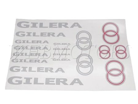 DECAL SET GILERA /SILVER-RED/