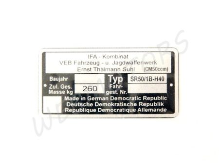 NAMEPLATE /SR50/1B-H40/