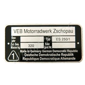 MZ ES 250/1 TÍPUSTÁBLA /ES250/1/