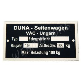 PANNÓNIA DUNA TÍPUSTÁBLA OLDALKOCSI /EXP/