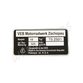 MZ TS 250/1 TÍPUSTÁBLA /TS250/1/
