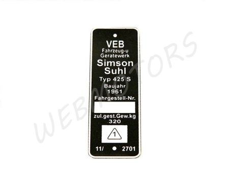 NAMEPLATE /425S/SLIM