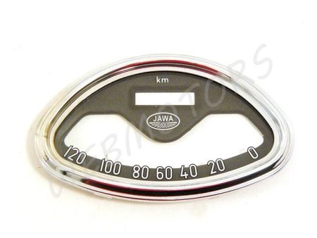 SPEEDOMETER GLASS+RIM /120KM/H/