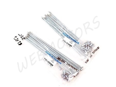 SPOKE+NIPPLE SET 215MM+225MM REAR