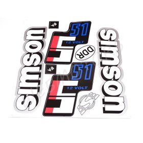 SIMSON S51 MATRICA KLT. S51 12V FEHÉR-EZÜST-KÉK