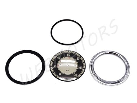 SPEEDOMETER GLASS+RIM /120KM/H/