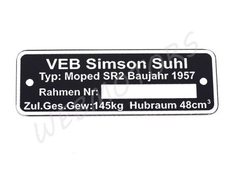 NAMEPLATE /SR2/  /1957/ 48CCM